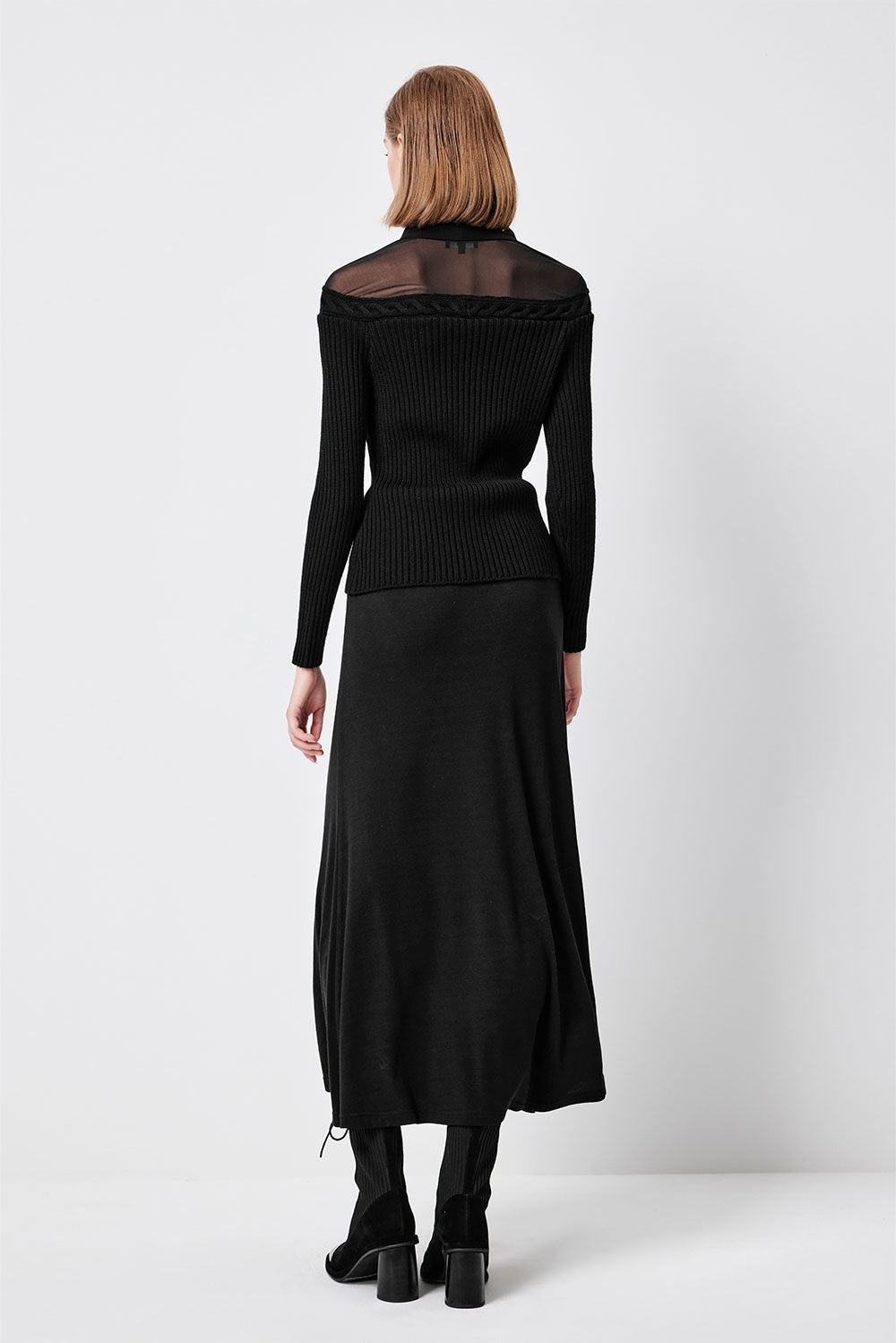 MARYLING Noir Sculpted Long-Sleeve Contour Sweaters