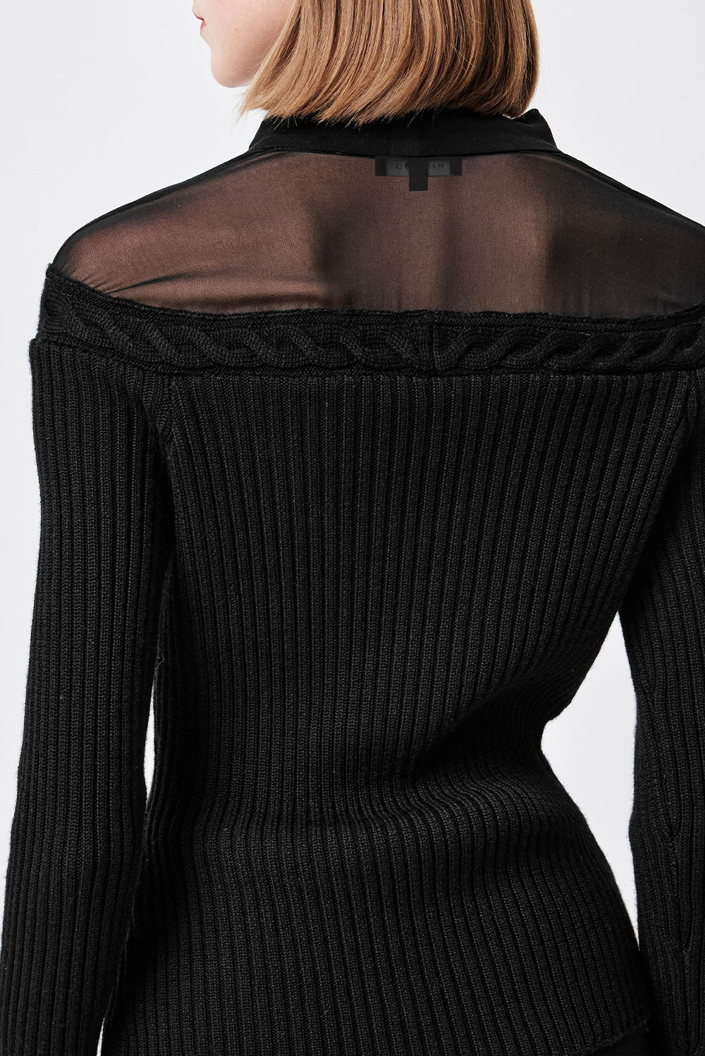 MARYLING Noir Sculpted Long-Sleeve Contour Sweaters