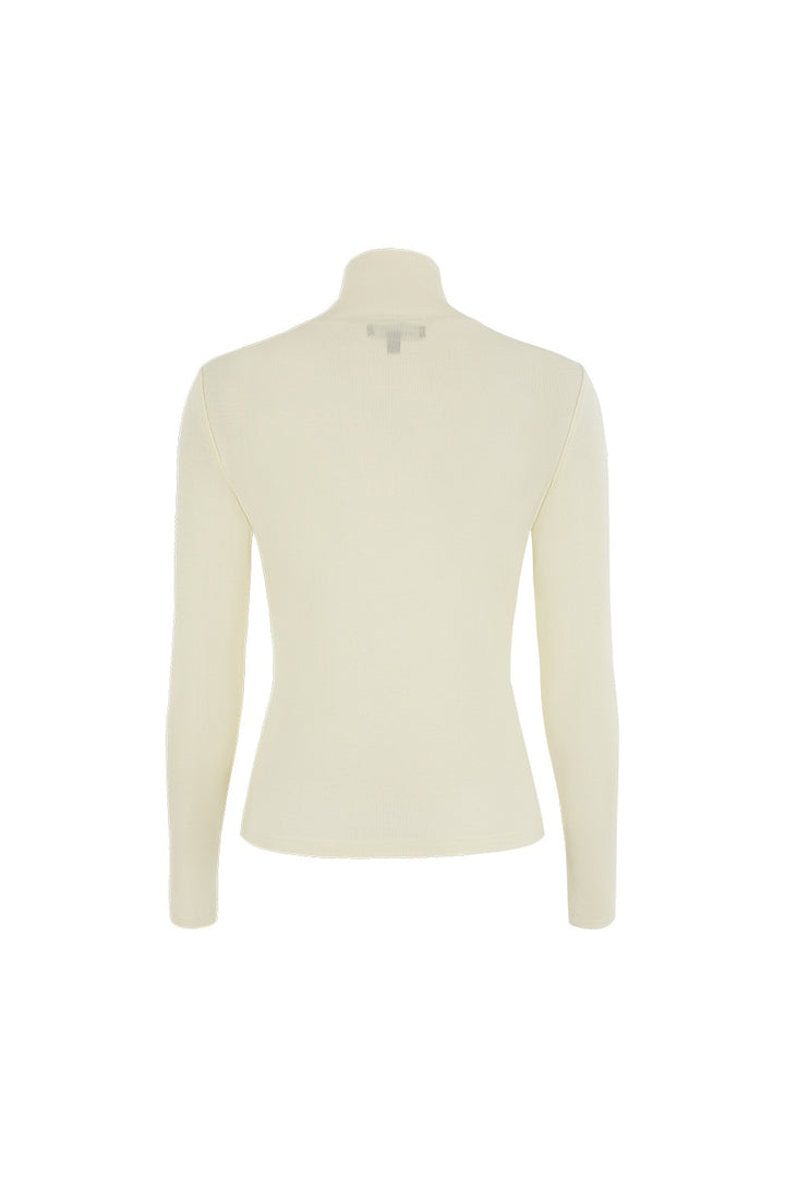 MARYLING Ivory Serene Sculpted Long-Sleeve Knit Sweaters