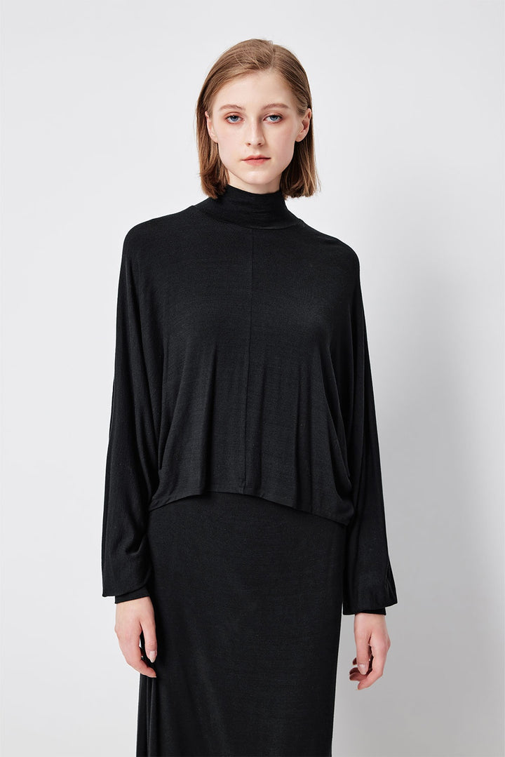 MARYLING Noir Soft-Sculpt Long-Sleeve Knit Sweaters