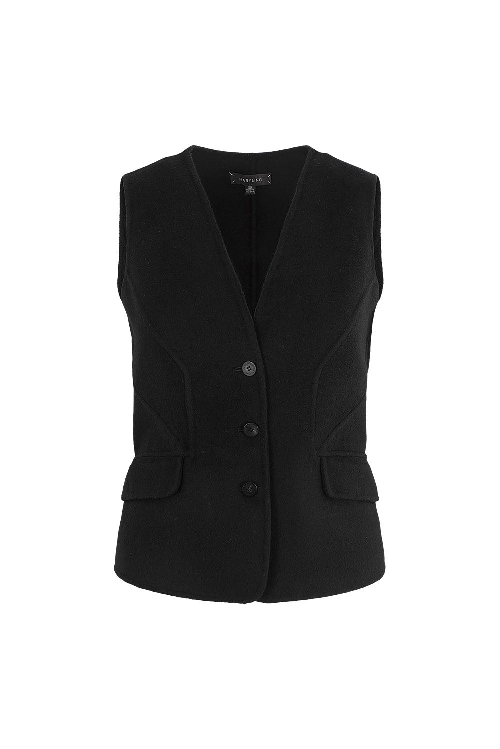 MARYLING Midnight Noir Sculpted Waist Double-Breasted Tailored Vests