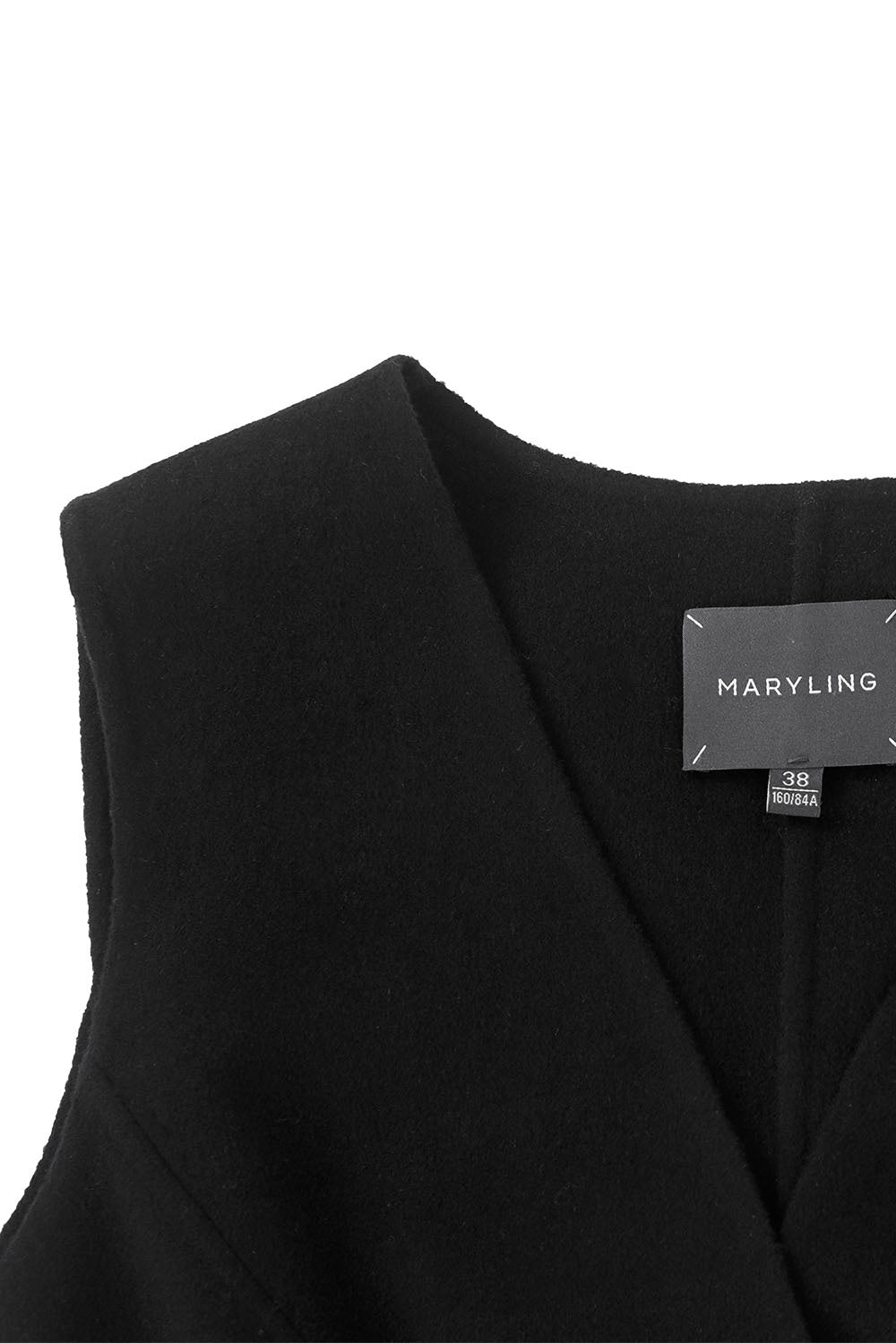 MARYLING Midnight Noir Sculpted Waist Double-Breasted Tailored Vests
