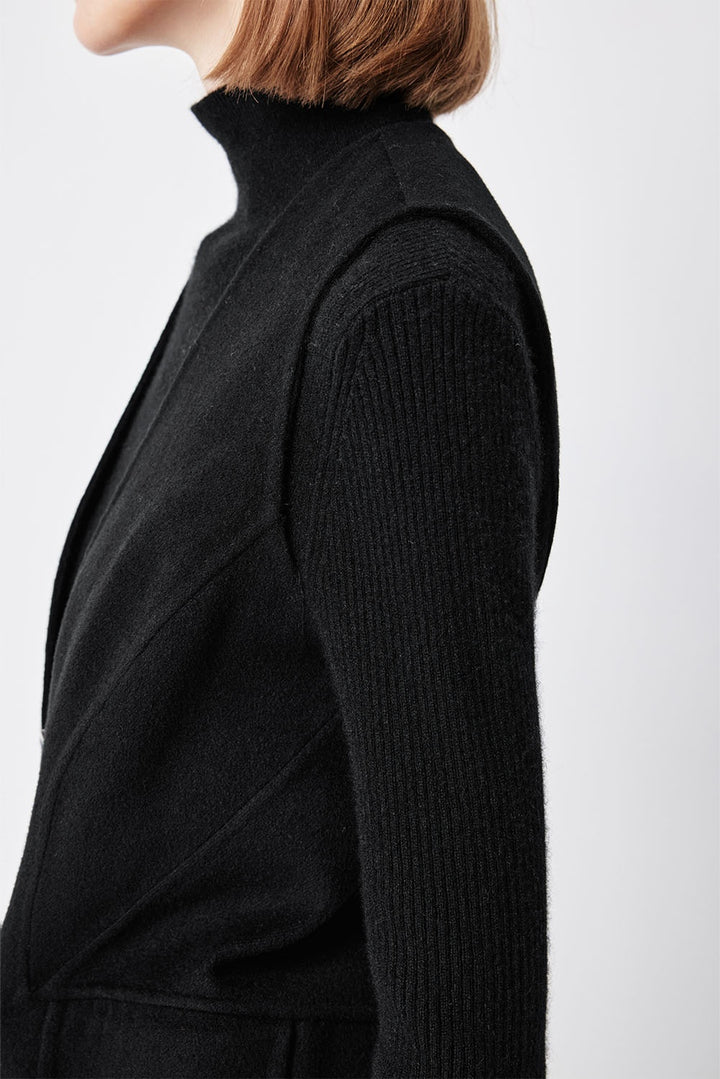 MARYLING Midnight Noir Sculpted Waist Double-Breasted Tailored Vests