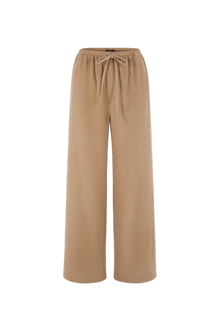 MARYLING Light Camel Refined High-Waisted Sculpted Straight-Leg Tailored Trousers