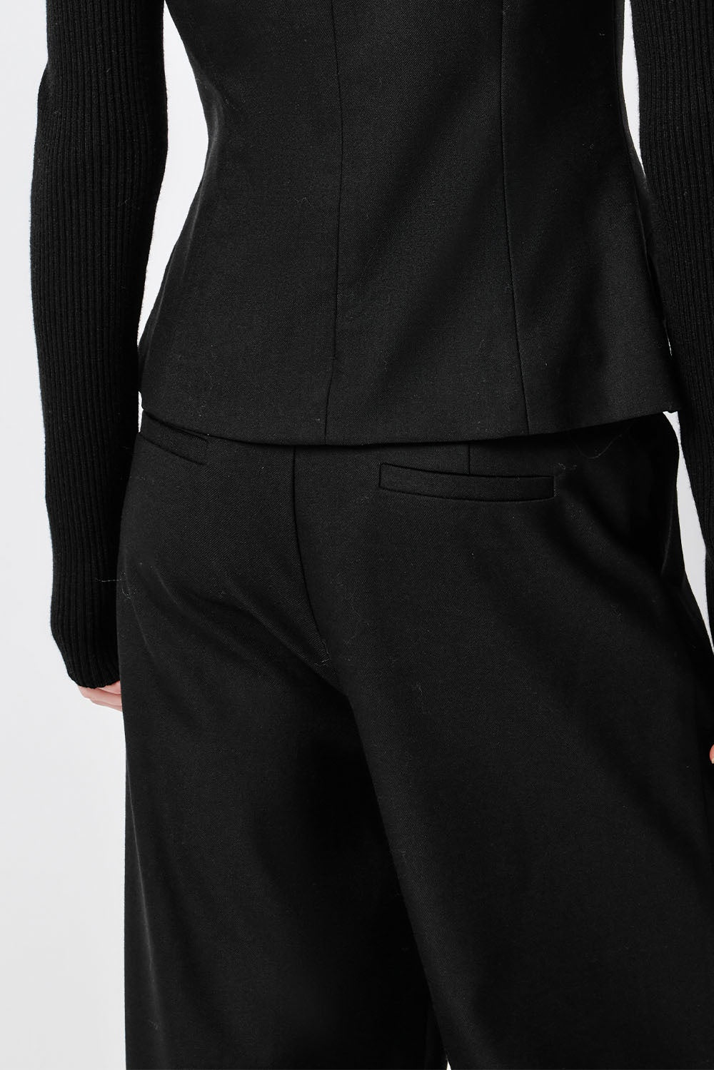 MARYLING Noir Sculpted High-Waisted Tailored Trousers