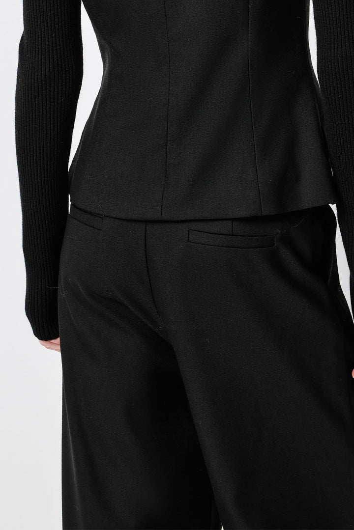 MARYLING Noir Sculpted High-Waisted Tailored Trousers