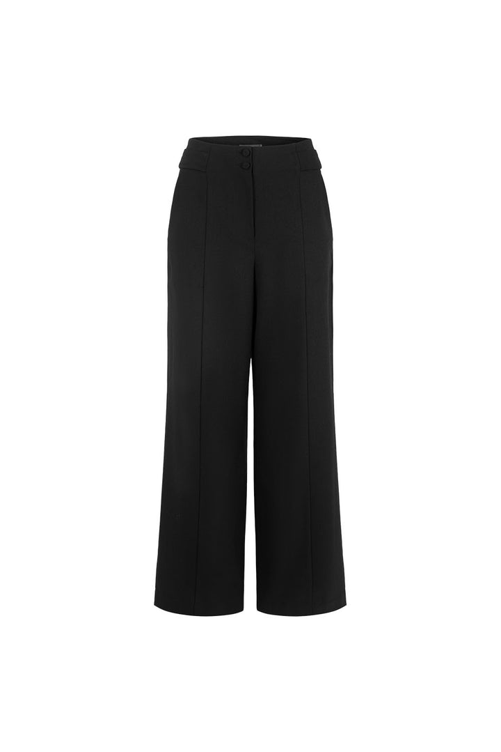 MARYLING Noir Sculpted High-Waisted Tailored Trousers