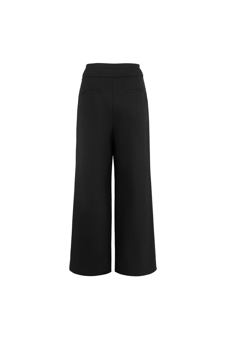 MARYLING Noir Sculpted High-Waisted Tailored Trousers