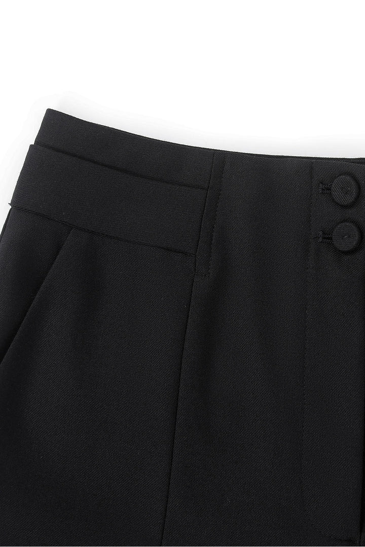 MARYLING Noir Sculpted High-Waisted Tailored Trousers