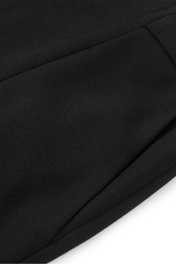 MARYLING Noir Sculpted High-Waisted Tailored Trousers