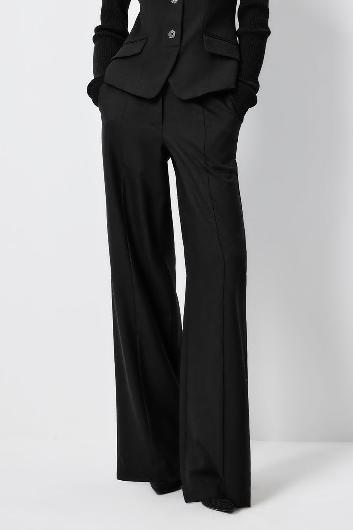 MARYLING Noir Sculpted High-Waisted Tailored Trousers
