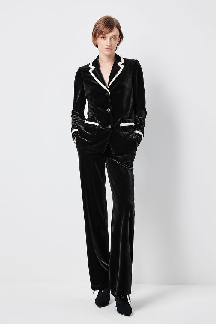 MARYLING Midnight Noir Sleek High-Waisted Sculpted Tailored Trousers