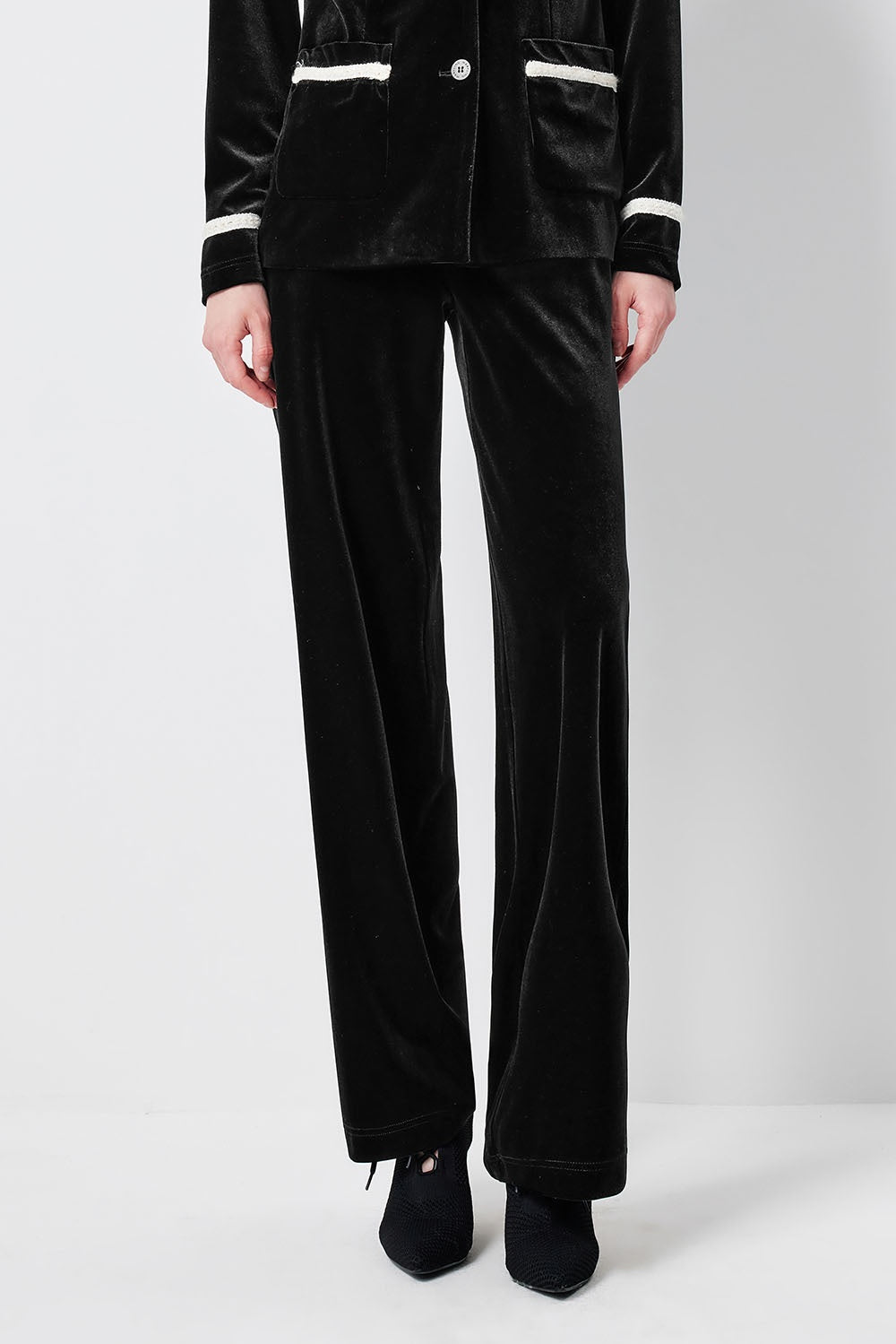 MARYLING Midnight Noir Sleek High-Waisted Sculpted Tailored Trousers