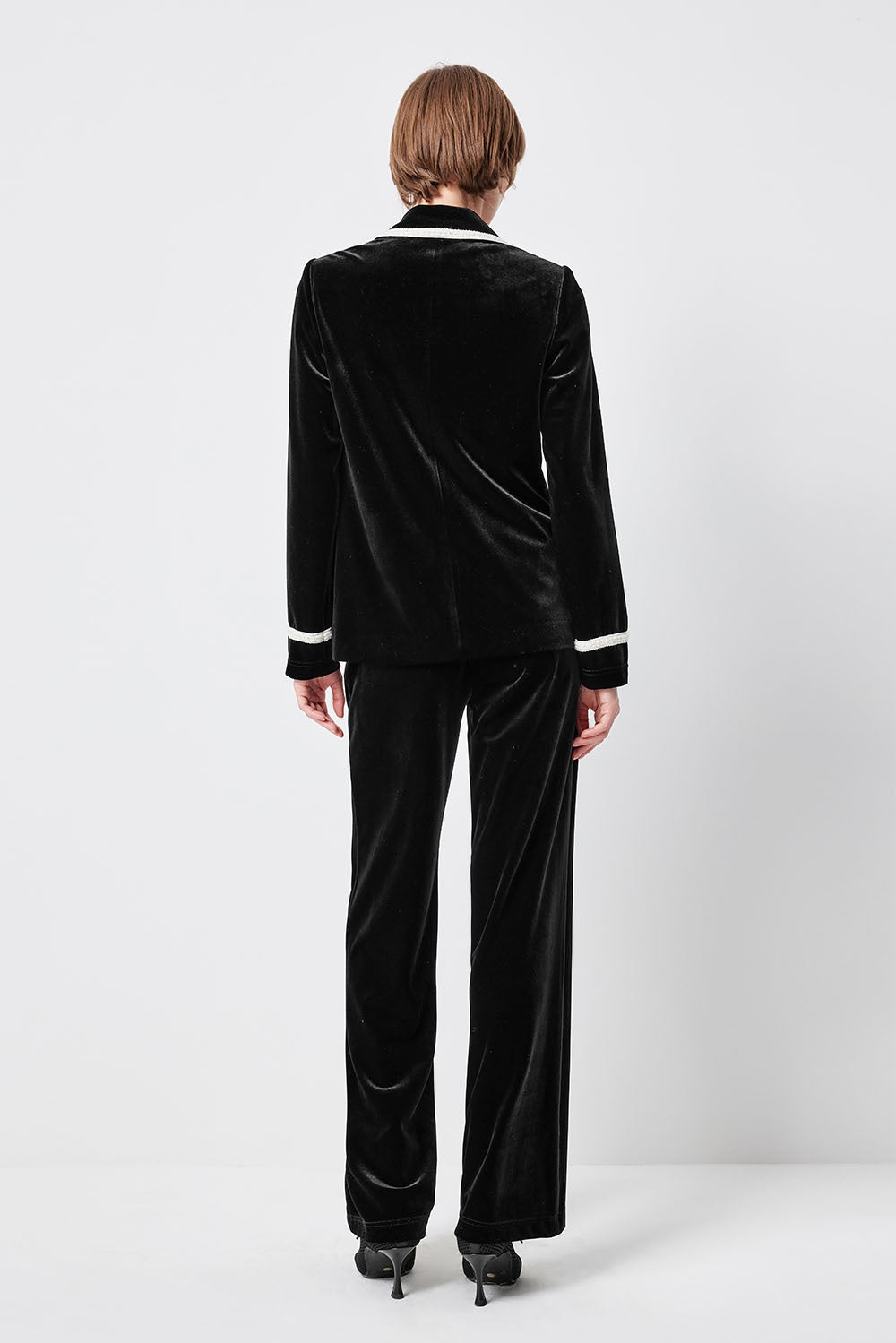 MARYLING Midnight Noir Sleek High-Waisted Sculpted Tailored Trousers