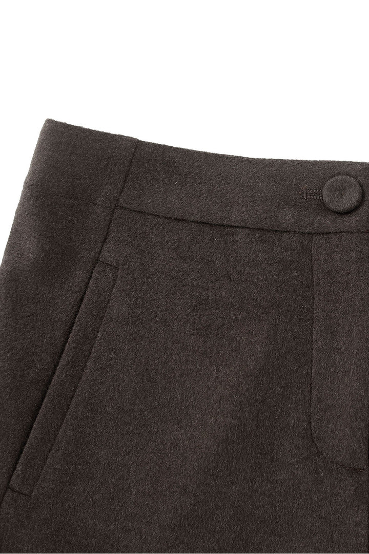 MARYLING Dark Chocolate Noir Sculpted High-Waisted Tailored Trousers