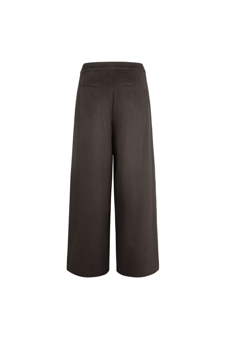 MARYLING Dark Chocolate Noir Sculpted High-Waisted Tailored Trousers