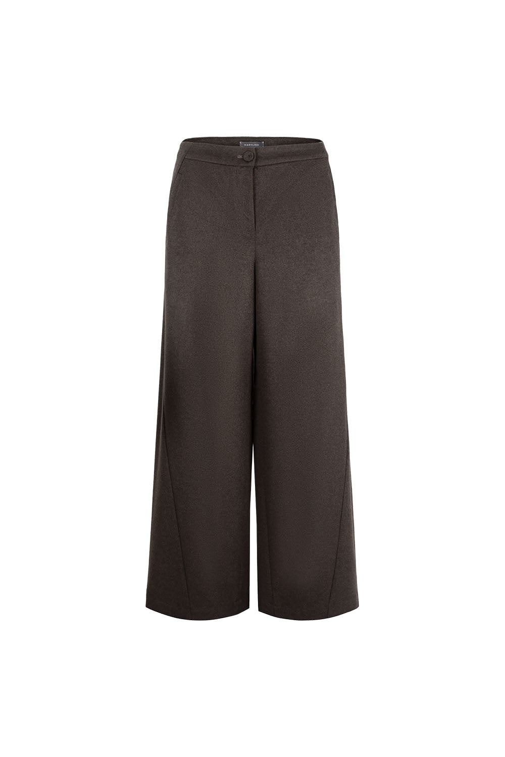 MARYLING Dark Chocolate Noir Sculpted High-Waisted Tailored Trousers