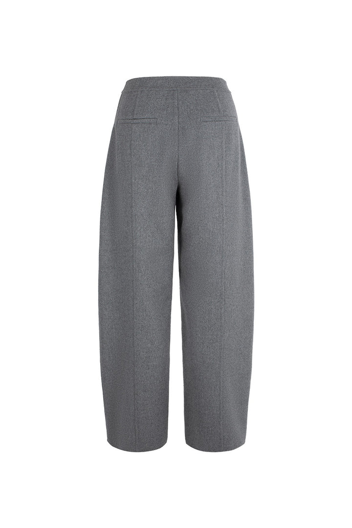 MARYLING Smoke Grey Sculpted High-Waisted Tailored Trousers