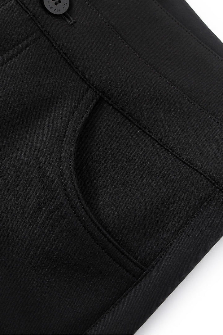 MARYLING Midnight Noir Sleek High-Waisted Sculpted Tailored Trousers
