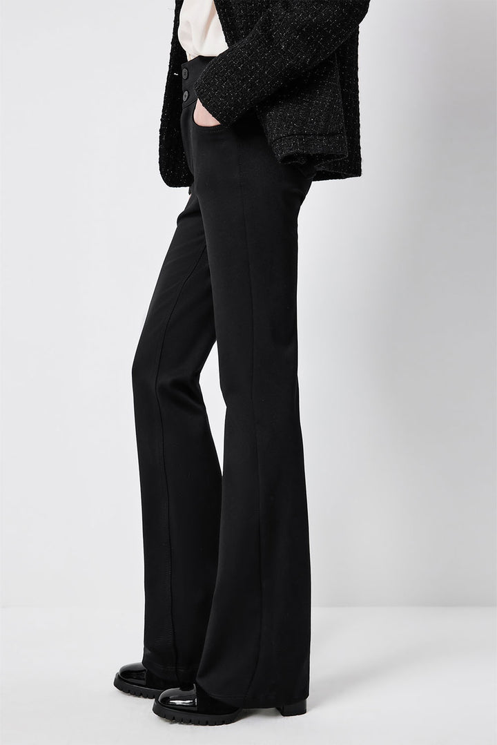 MARYLING Midnight Noir Sleek High-Waisted Sculpted Tailored Trousers