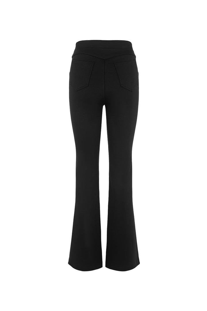 MARYLING Midnight Noir Sleek High-Waisted Sculpted Tailored Trousers