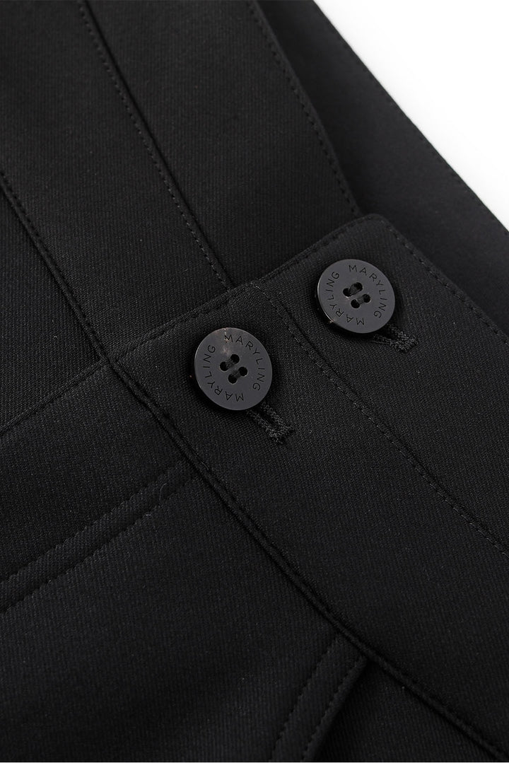MARYLING Midnight Noir Sleek High-Waisted Sculpted Tailored Trousers