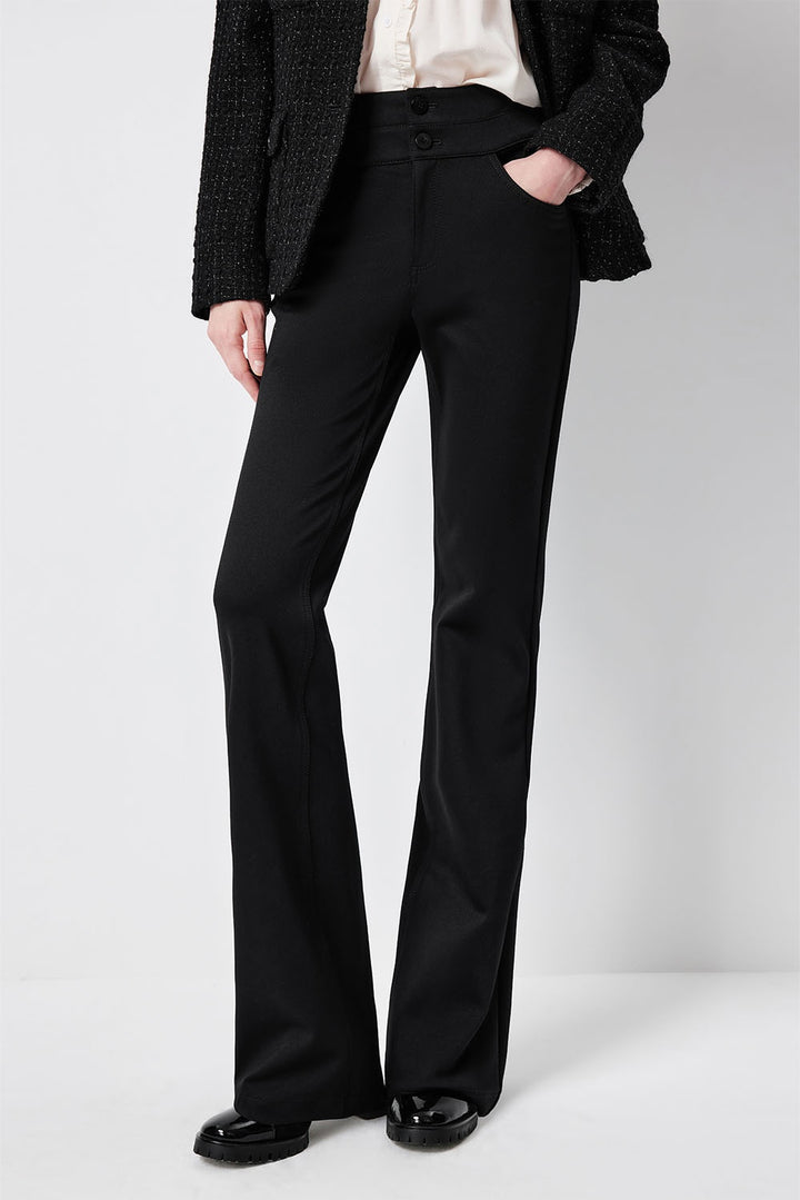 MARYLING Midnight Noir Sleek High-Waisted Sculpted Tailored Trousers
