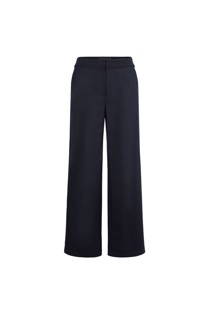 MARYLING Midnight Blue Sculpted High-Waisted Tailored Trousers