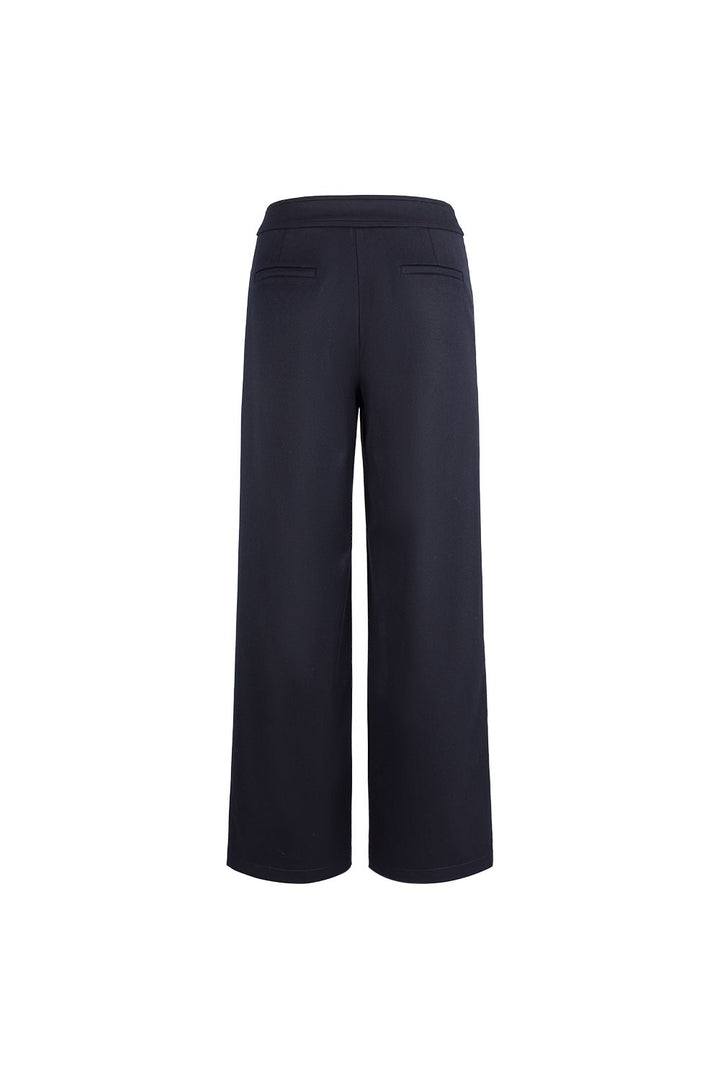 MARYLING Midnight Blue Sculpted High-Waisted Tailored Trousers