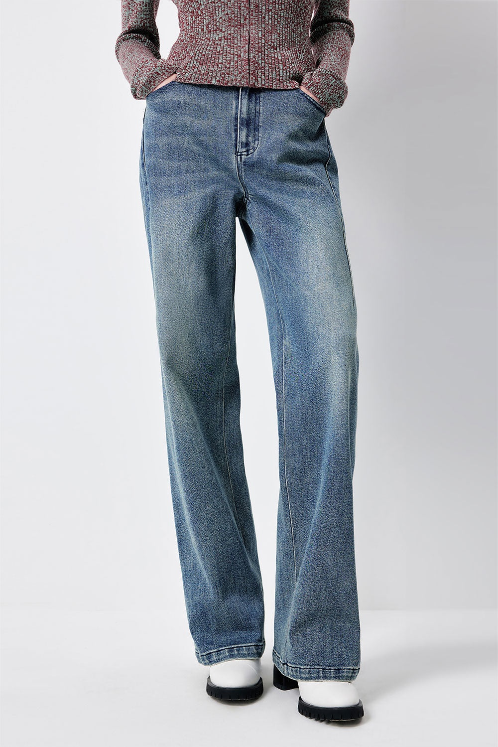 MARYLING Denim Blue Relaxed-Fit Jeans