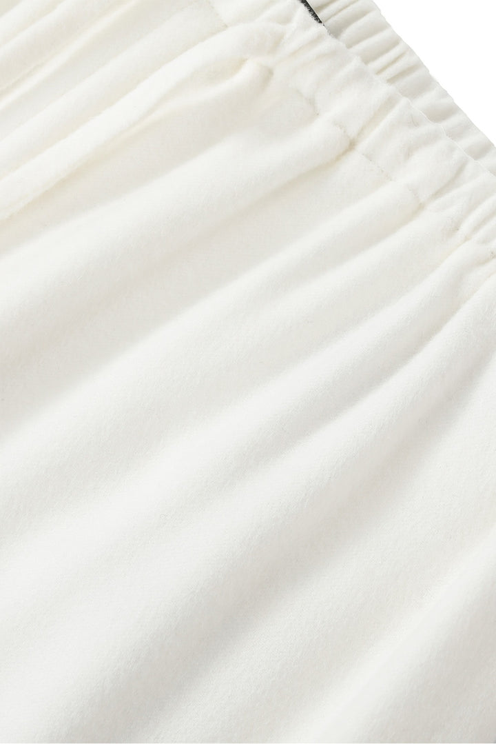 MARYLING Pure White Sculpted High-Waisted Tailored Trousers