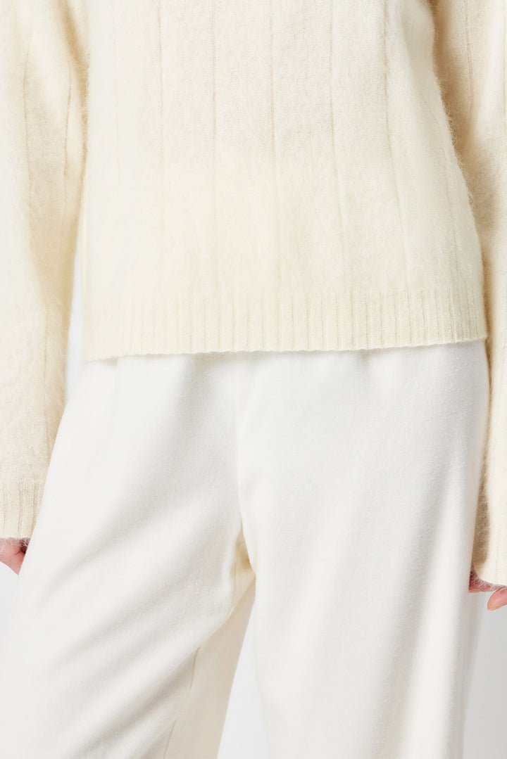 MARYLING Pure White Sculpted High-Waisted Tailored Trousers