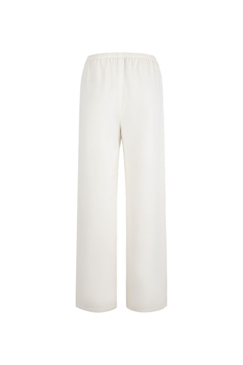 MARYLING Pure White Sculpted High-Waisted Tailored Trousers