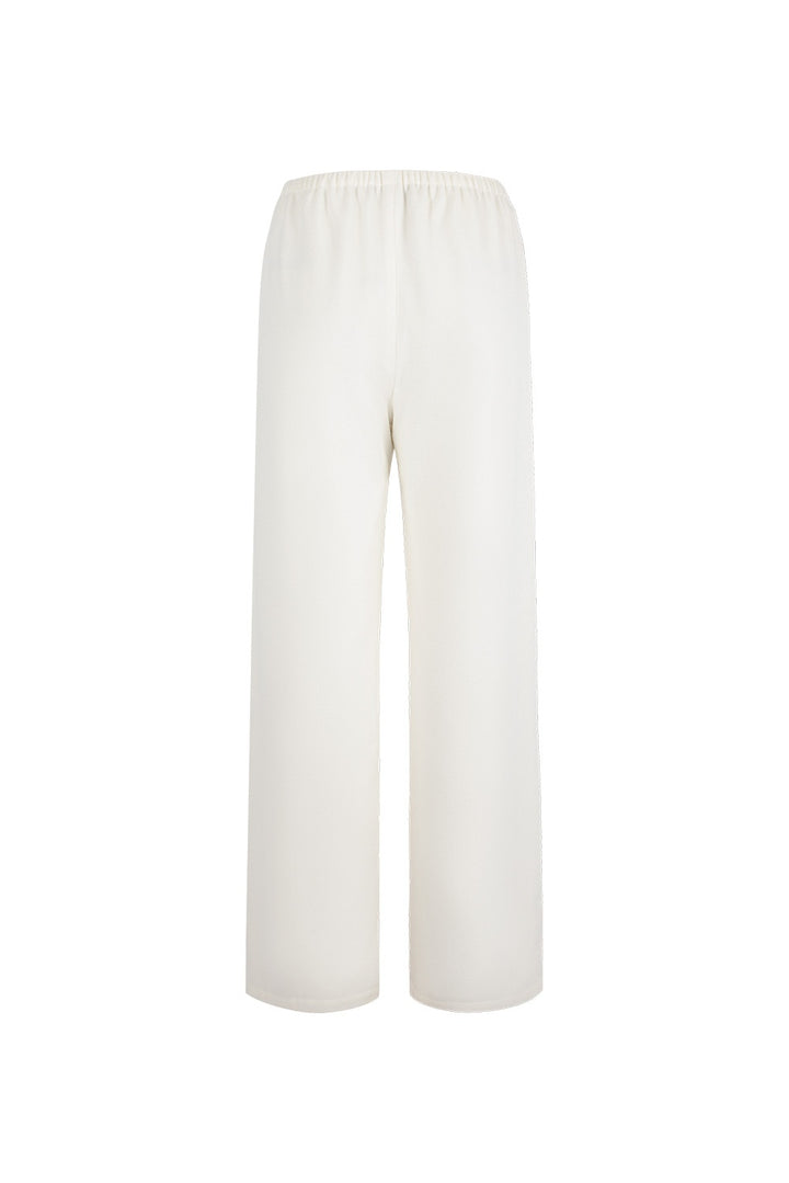 MARYLING Pure White Sculpted High-Waisted Tailored Trousers