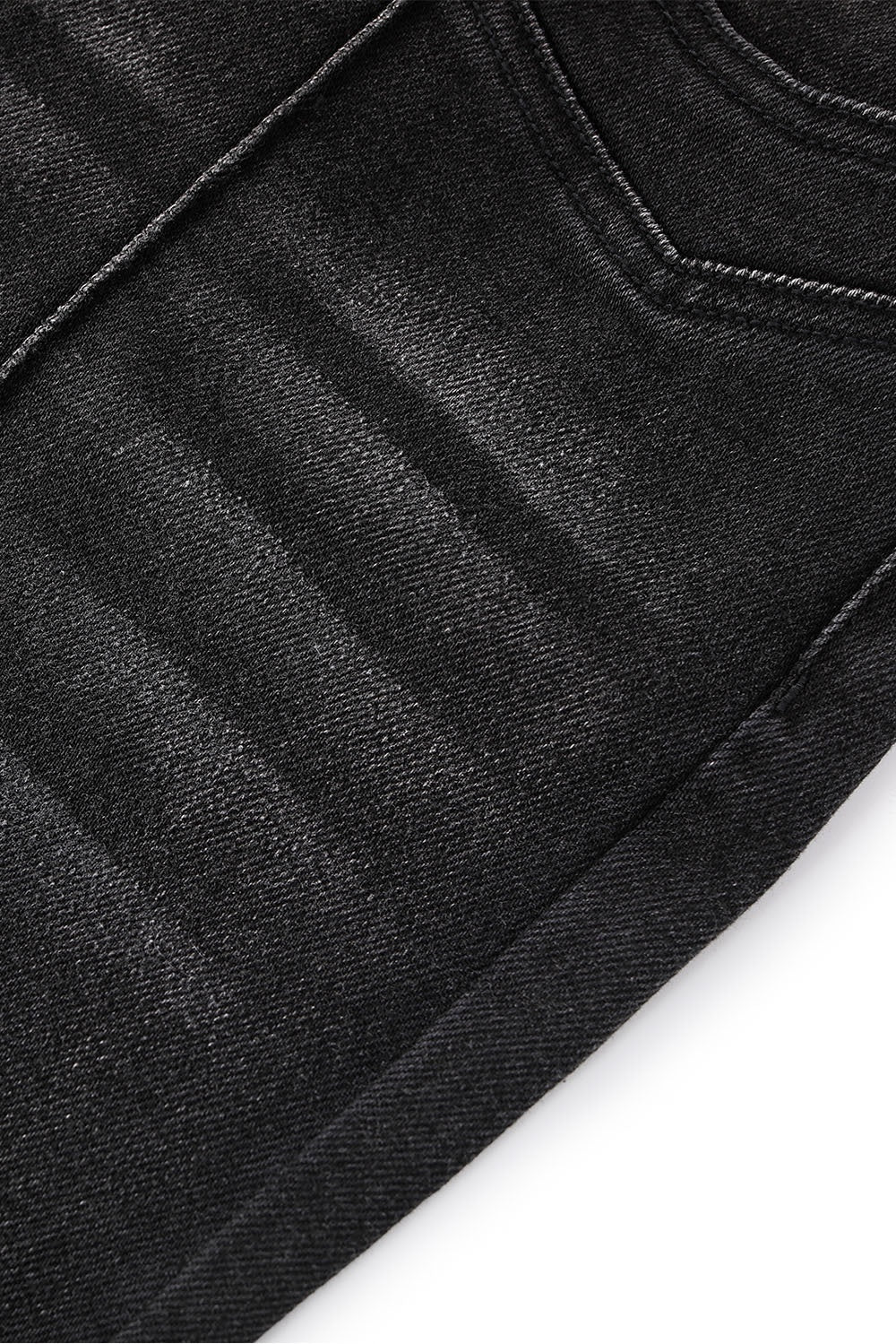 MARYLING Noir Washed Sculpted High-Waisted Straight-Leg Tailored Trousers