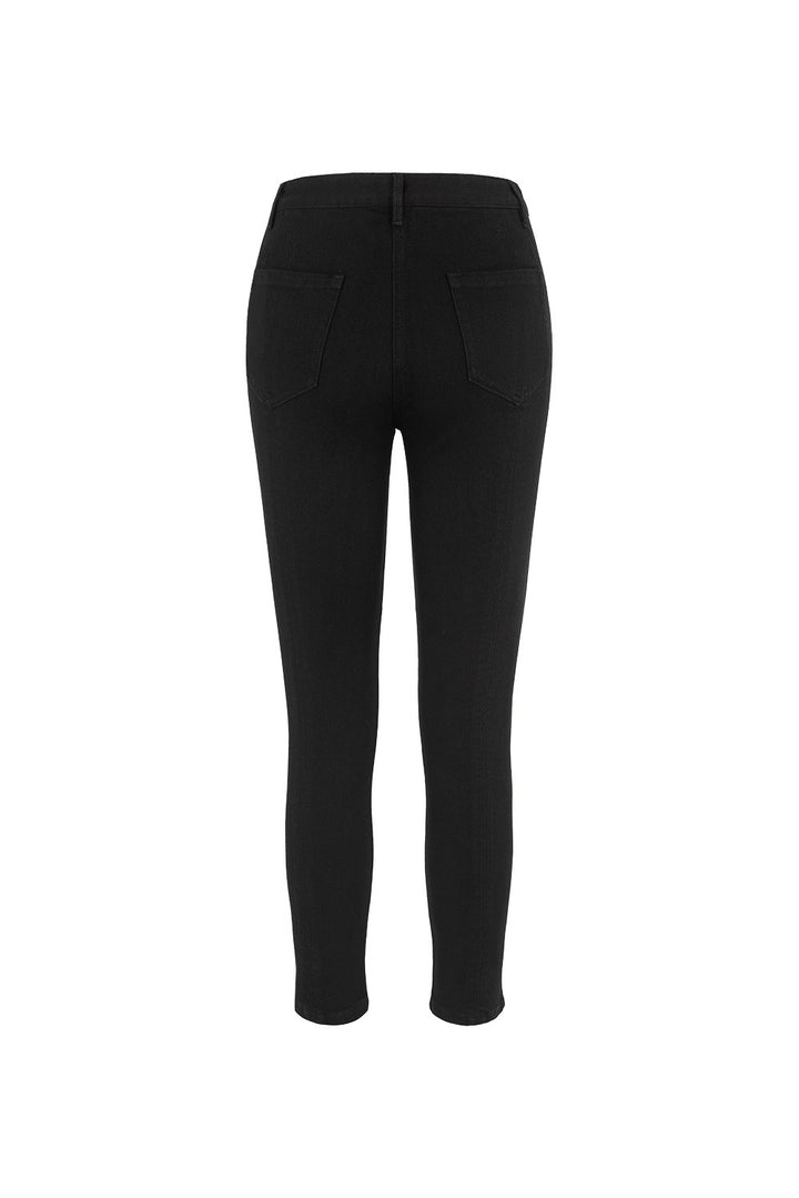 MARYLING Midnight Noir Sculpted Washed Denim Trousers