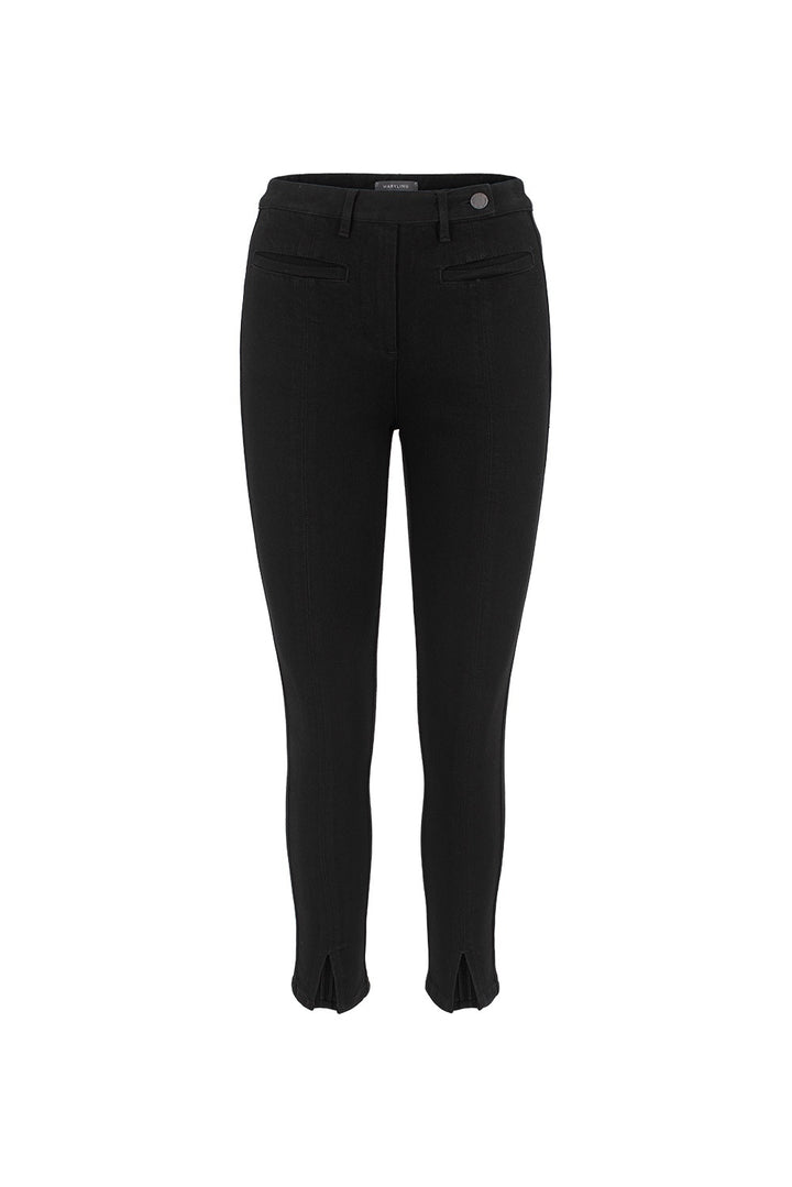 MARYLING Midnight Noir Sculpted Washed Denim Trousers