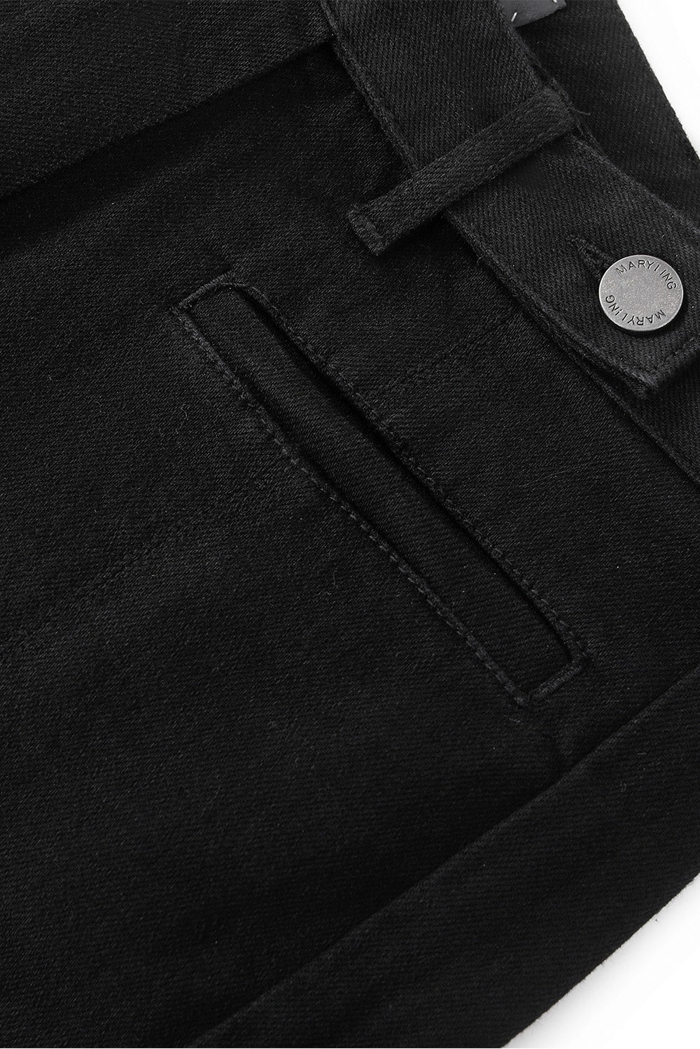 MARYLING Midnight Noir Sculpted Washed Denim Trousers