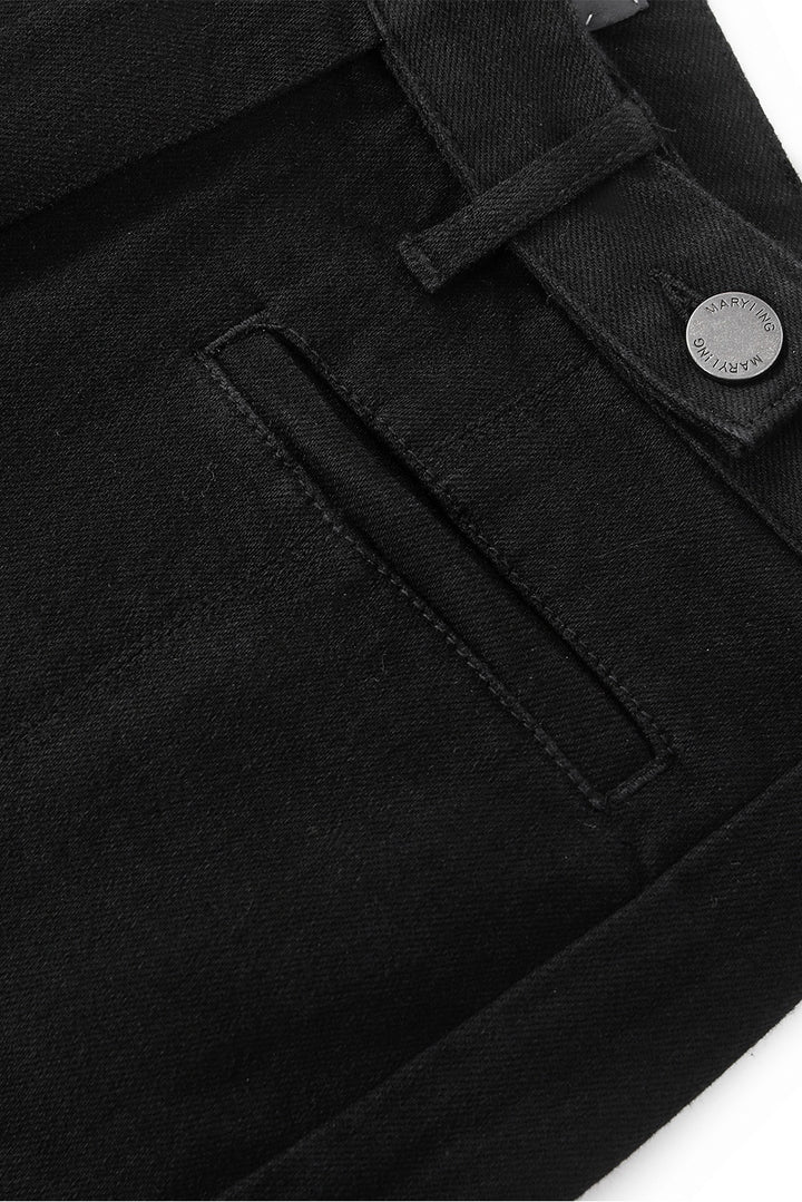 MARYLING Midnight Noir Sculpted Washed Denim Trousers
