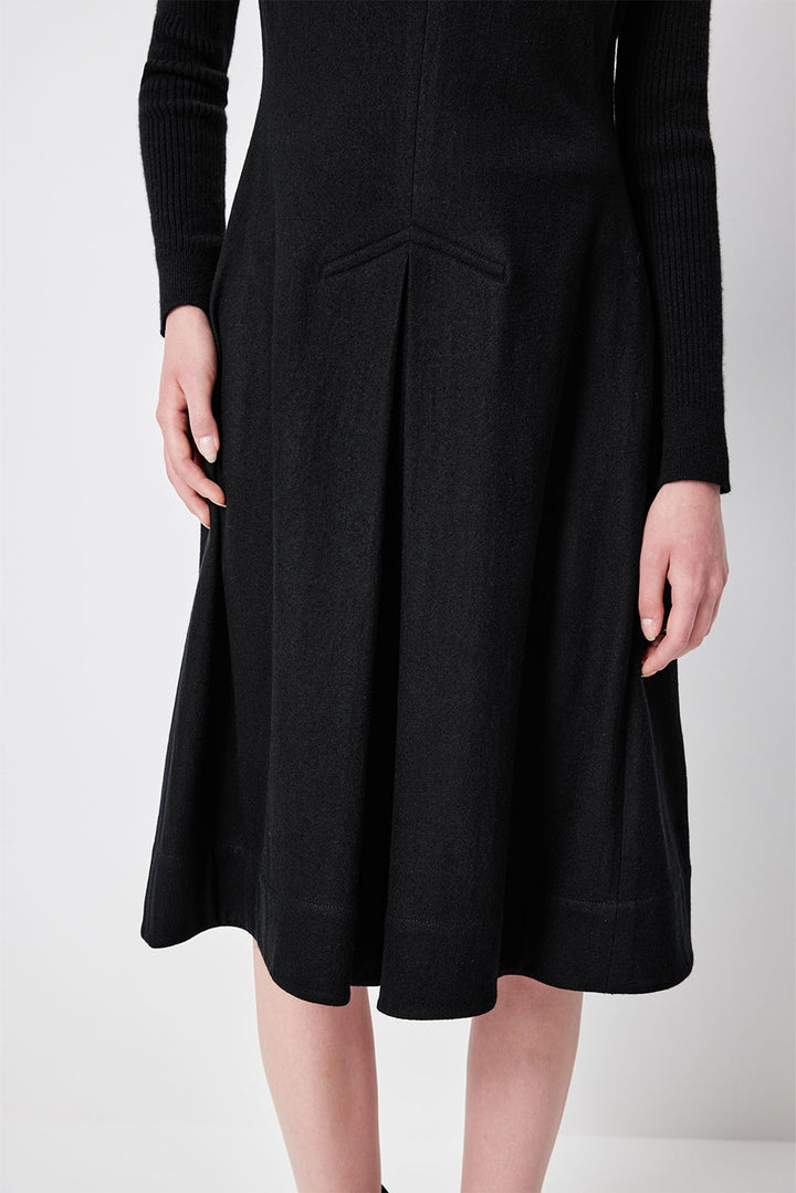 MARYLING Noir Sculpted Waist Elegant Midi Dresses