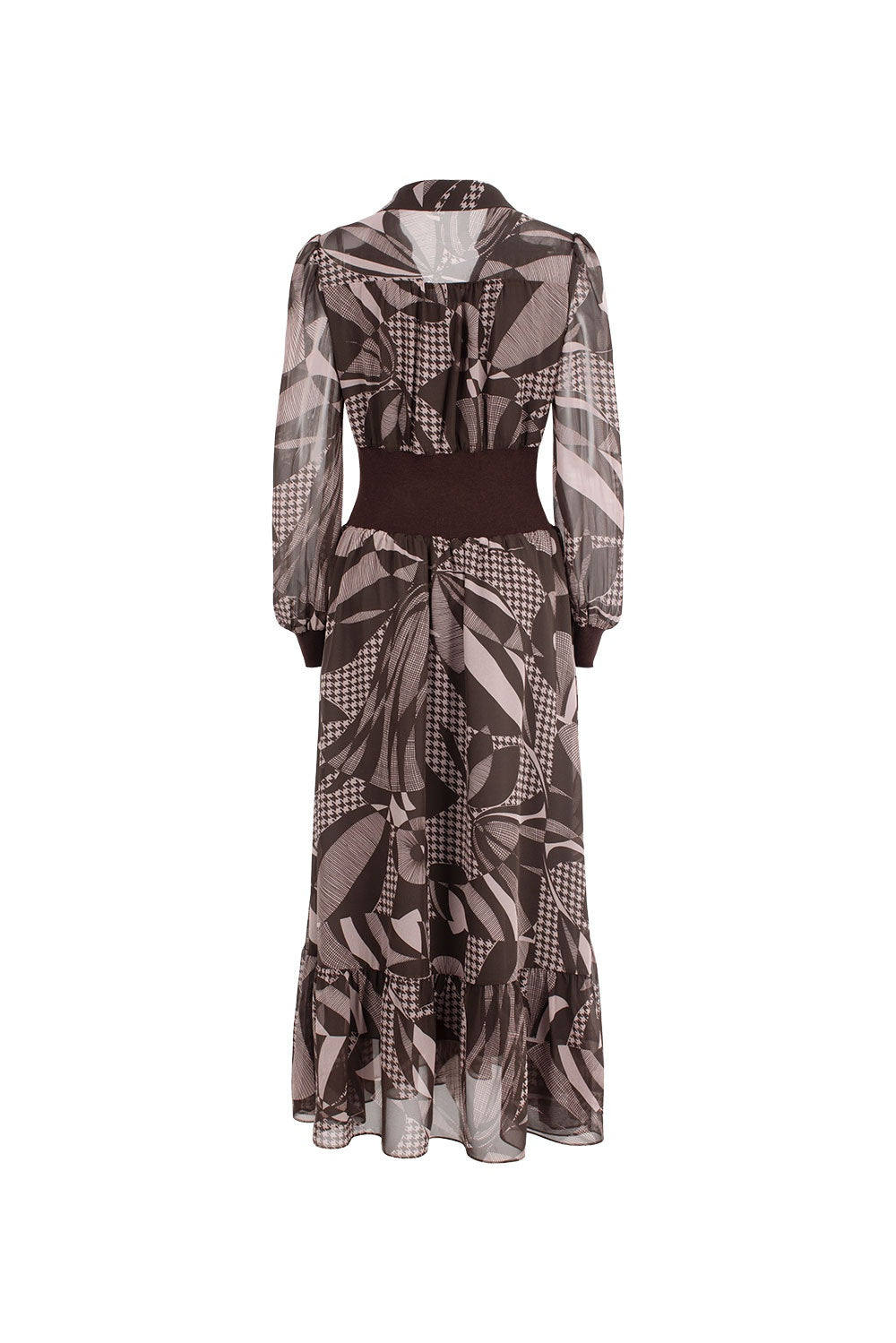 MARYLING Pink Mocha Lily of the Valley Whispering Elegance Long-Sleeve Maxi Dresses