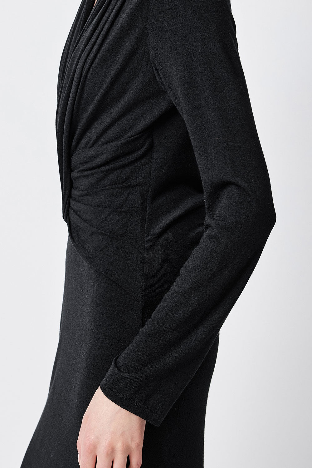 MARYLING Midnight Noir Sculpted Long-Sleeve Column Dresses