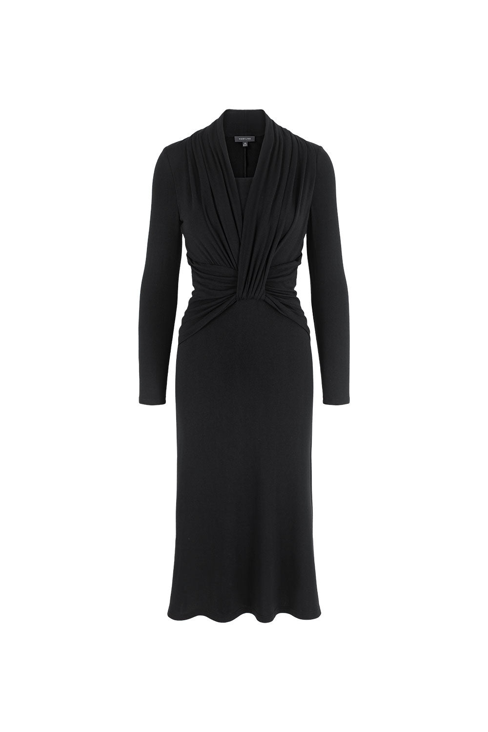 MARYLING Midnight Noir Sculpted Long-Sleeve Column Dresses