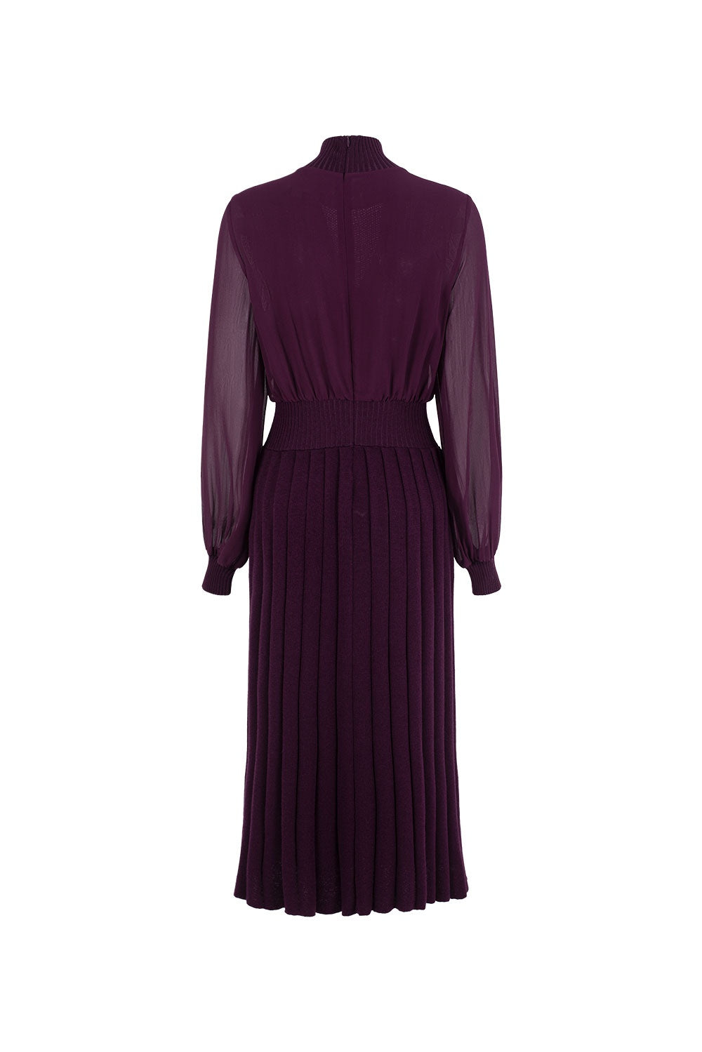 MARYLING Violet Amethyst Sculpted Long-Sleeve Column Dresses