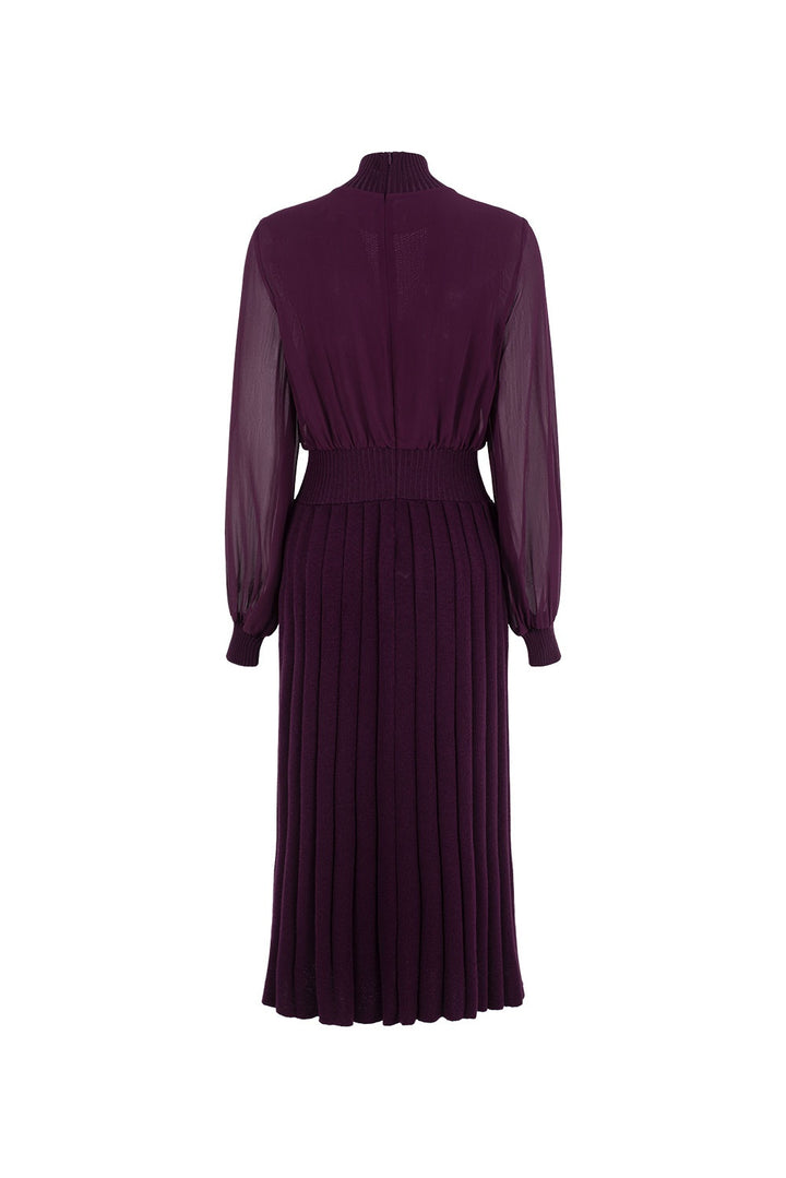 MARYLING Violet Amethyst Sculpted Long-Sleeve Column Dresses