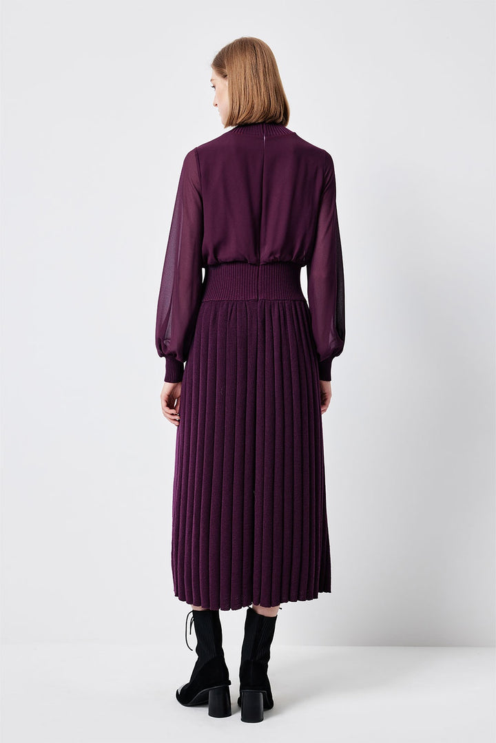 MARYLING Violet Amethyst Sculpted Long-Sleeve Column Dresses
