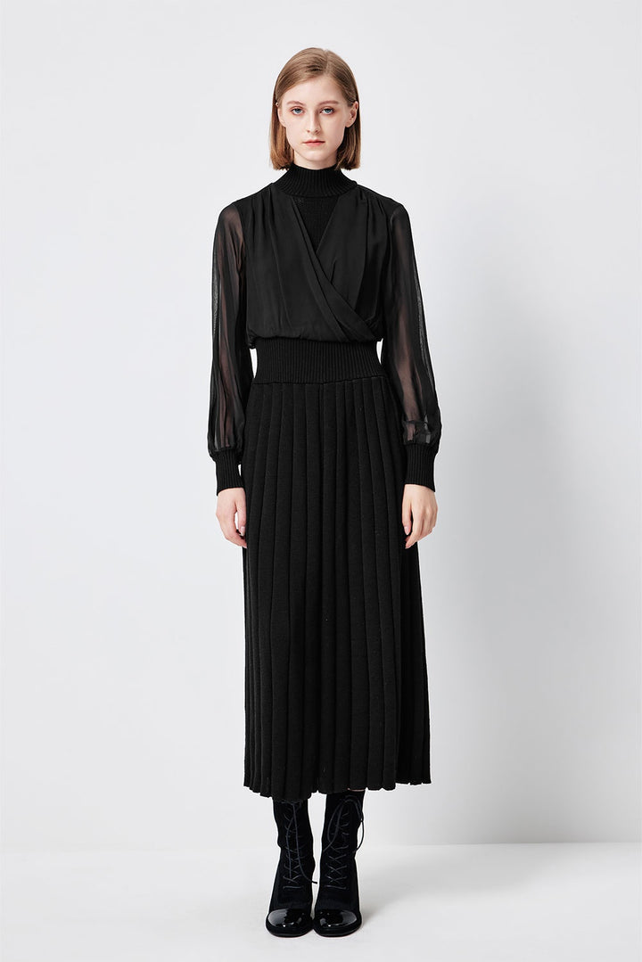 MARYLING Violet Amethyst Sculpted Long-Sleeve Column Dresses