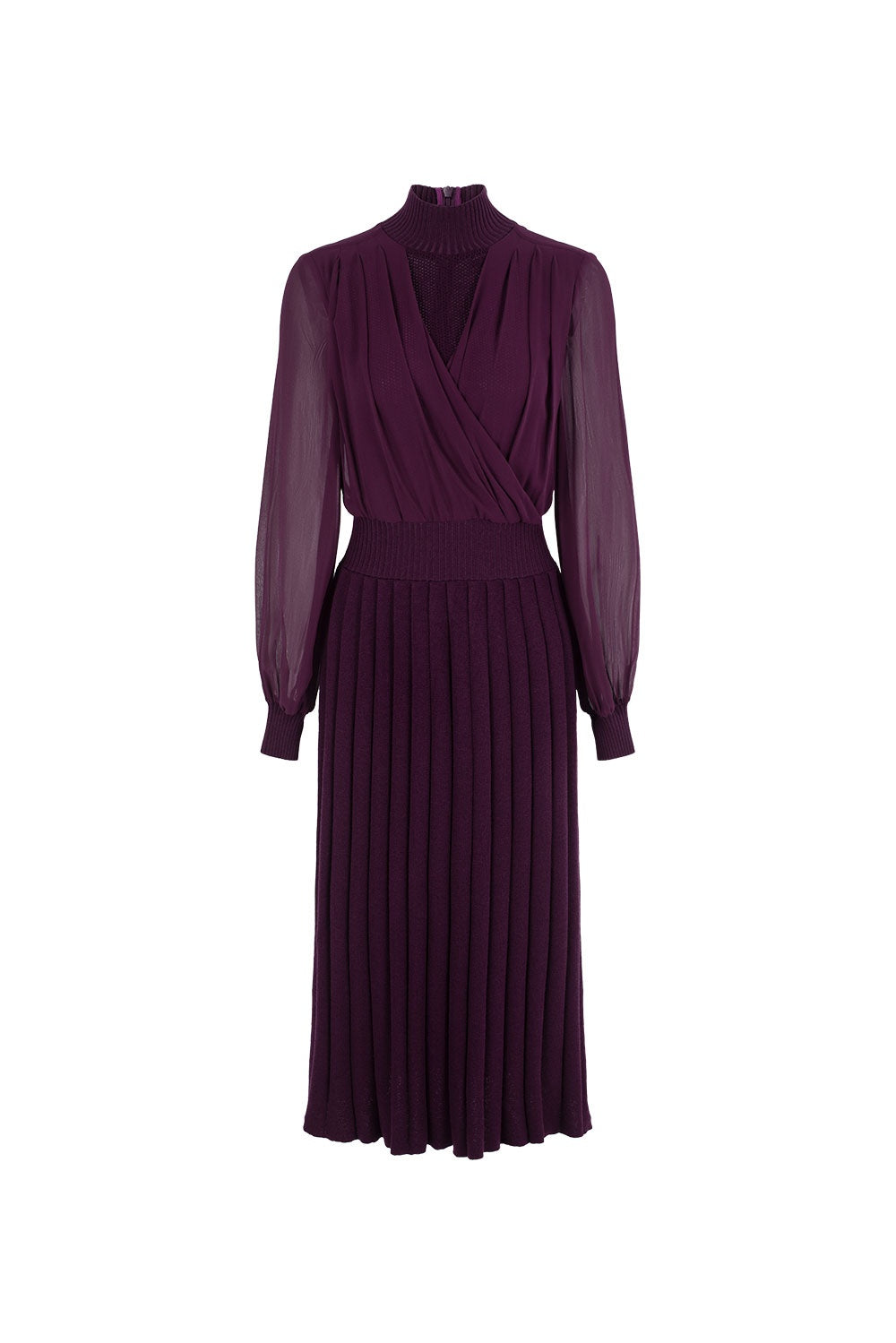 MARYLING Violet Amethyst Sculpted Long-Sleeve Column Dresses