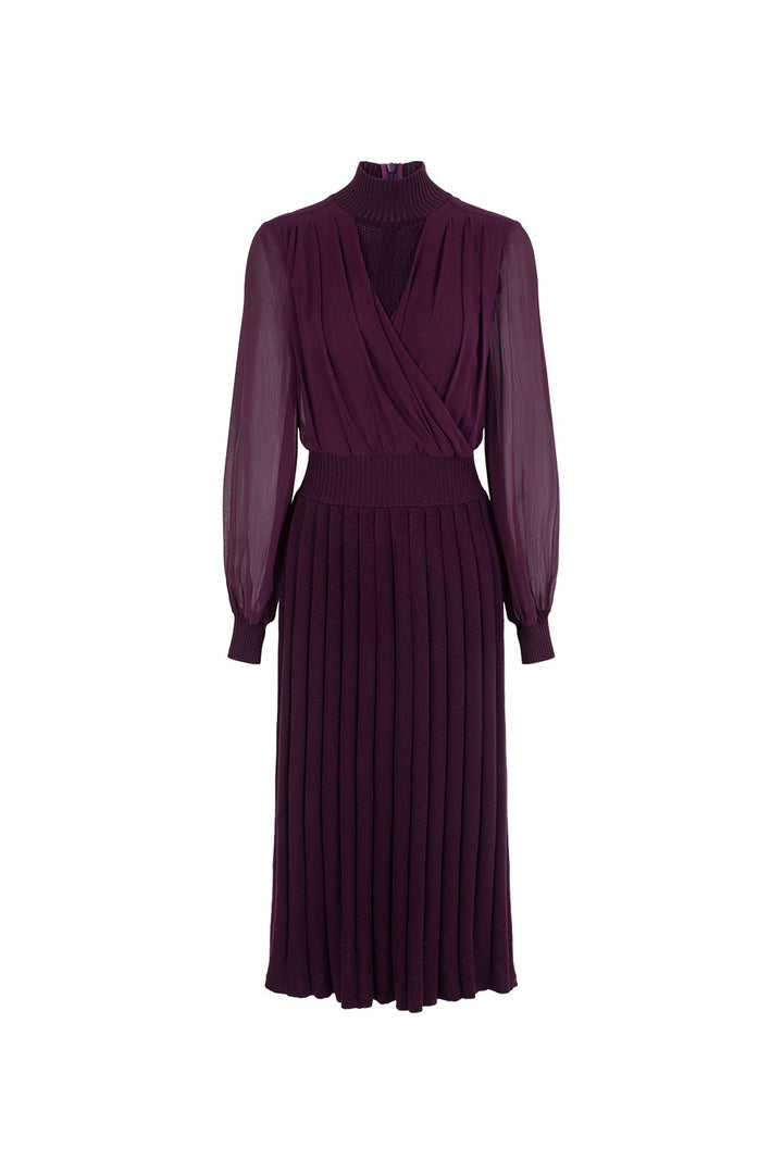 MARYLING Violet Amethyst Sculpted Long-Sleeve Column Dresses