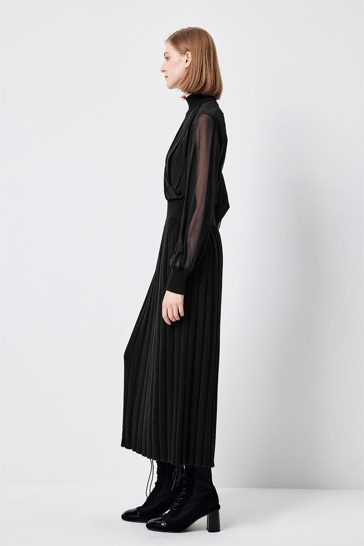 MARYLING Violet Amethyst Sculpted Long-Sleeve Column Dresses
